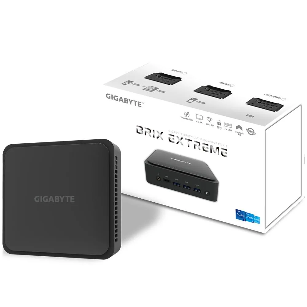 GIGABYTE GIGABYTE GB-BEi3-1220-BWUS Core i3-1220P barebone mini PC — product photo