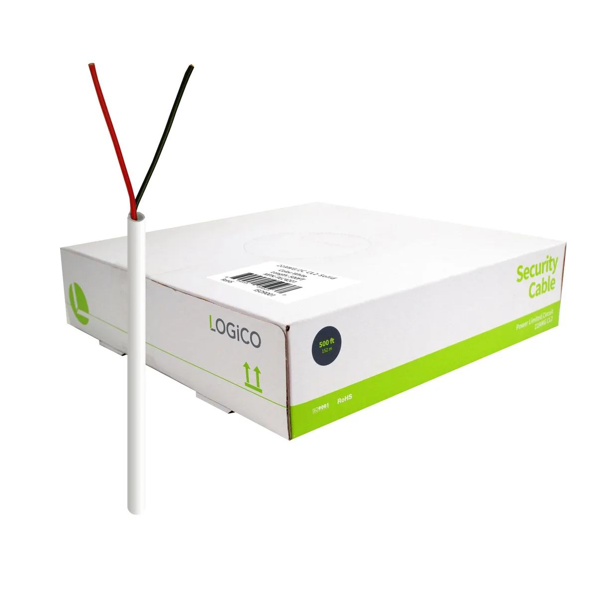 Logico Logico PLC4201 22AWG/2C CCA Security Wire 500ft 152m White — product photo