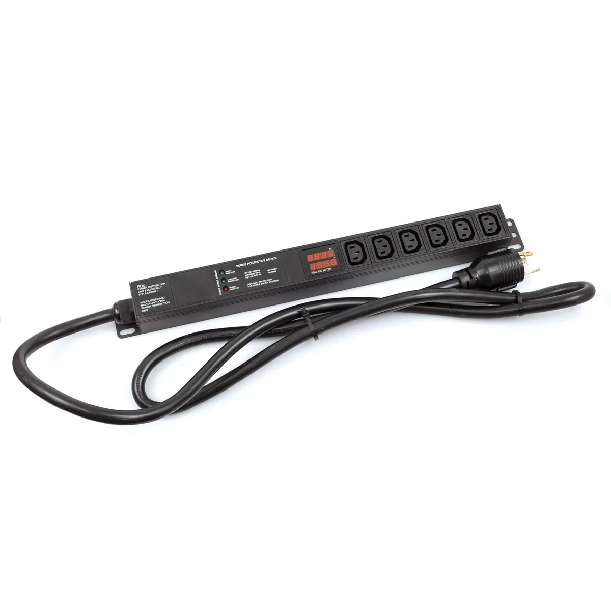 Centenex Electronics Centenex Electronics CBUNIPDU-L630P-SP-MTR PDU 200-250V 30A L6-30P 6×C14 Meter Surge — product photo