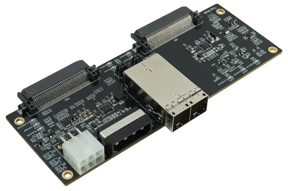 Innocard Innocard SFF-8674 1x2 PCIe 4.0 to U.2 dual port adapter with Hot Swap Power — product photo