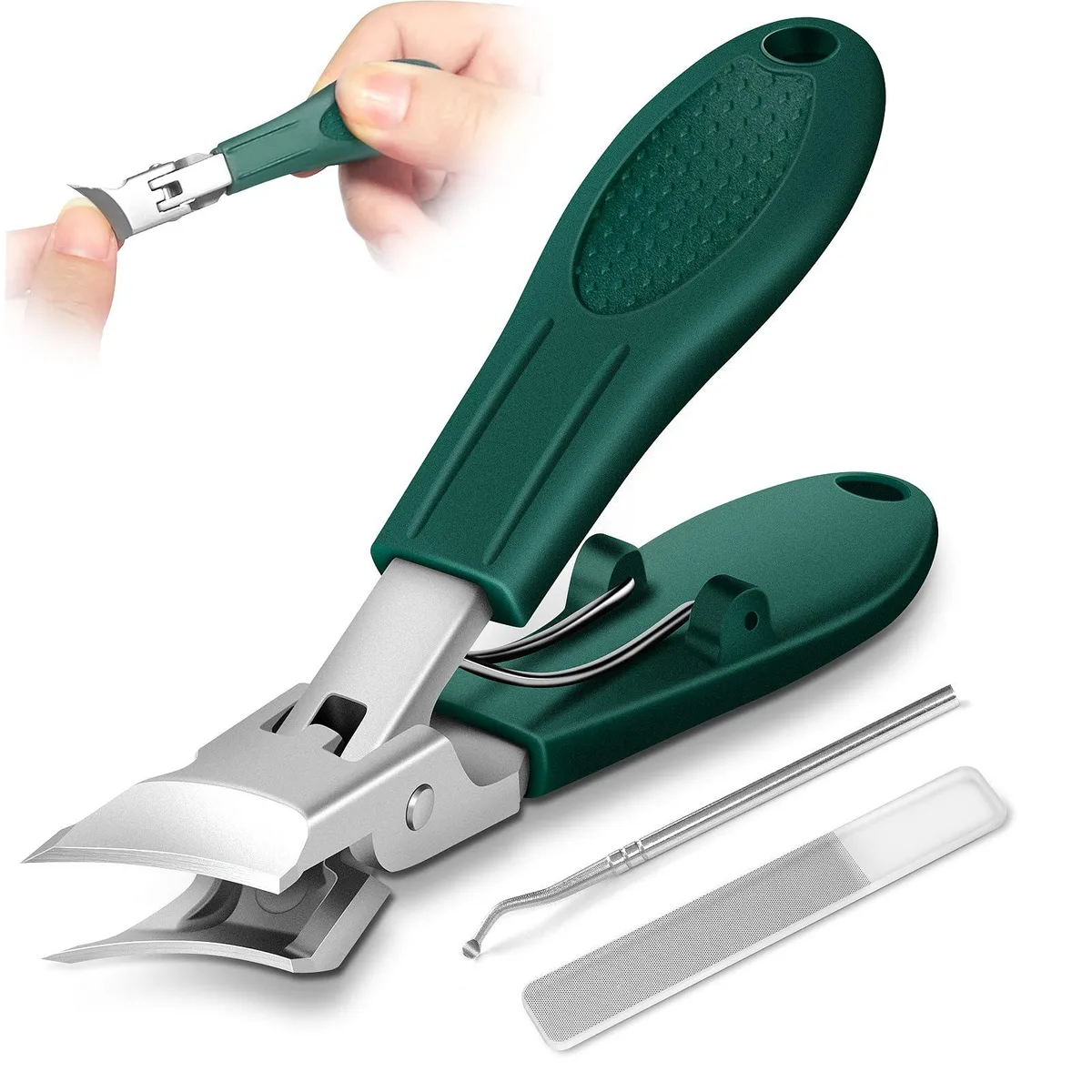 No Sew No Sew Eagle Beak Nail Clipper Set 3-Piece Green 30° .7×3.6 in — product photo