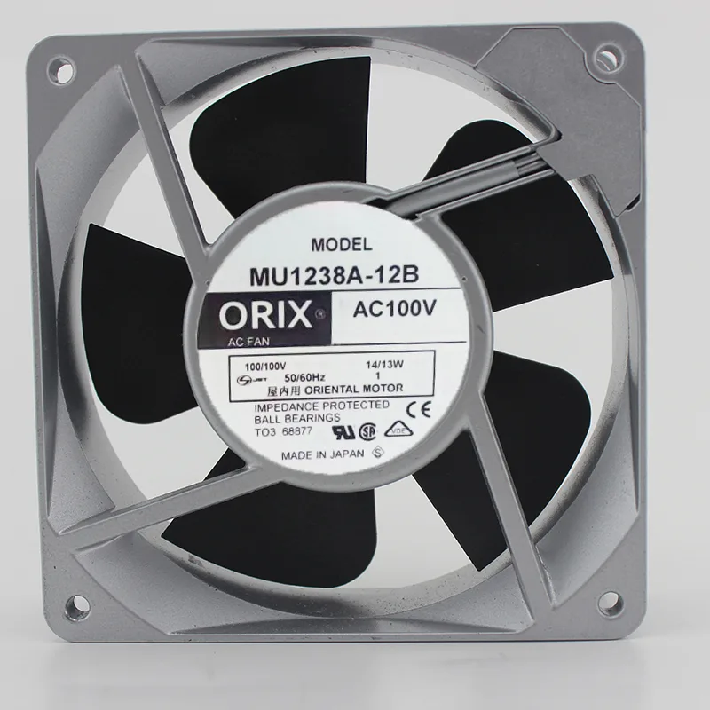 Fans Fans MU1238A-12BSize 120x120x38mm 100V 0.12A 25-30 CFM case fan — product photo