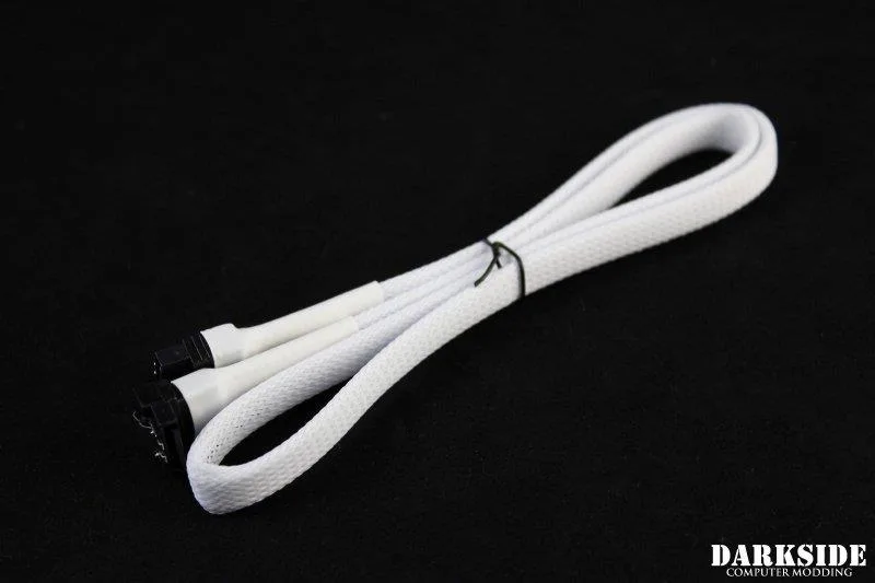 Darkside Computer Modding Darkside Computer Modding 60cm SATA 3.0 180° to 90° Data Cable with Latch White — product photo
