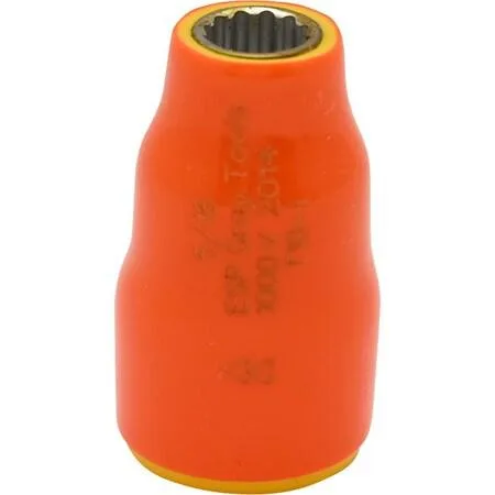 Insulated socket with orange and yellow safety layers