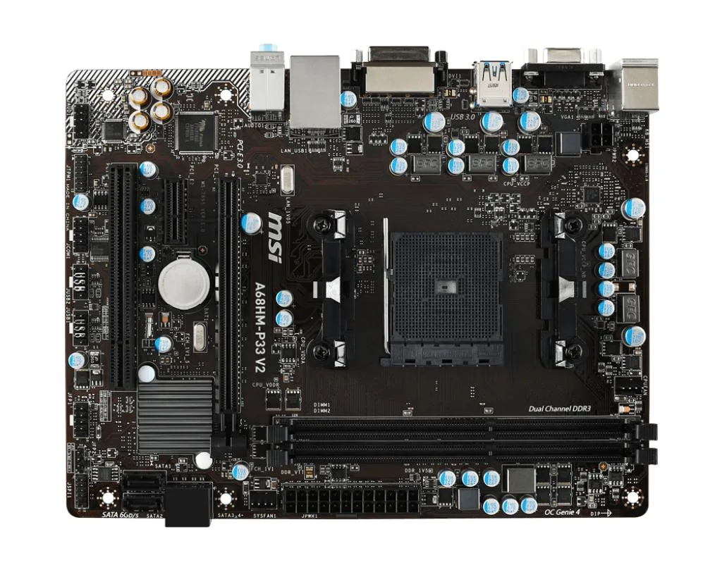 MSI MSI A68HM-P33 v2 AMD motherboard FM2+ DDR3 32GB Micro ATX — product photo