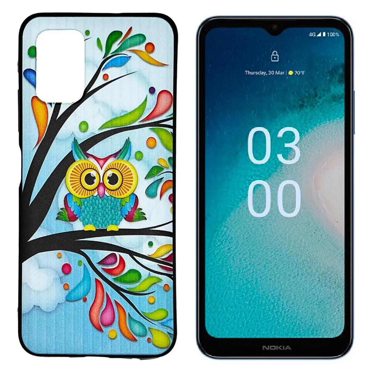ExtremeCases - Generic ExtremeCases - Generic Nokia C300 N155DL TPU Case + Tempered Glass Owl — product photo