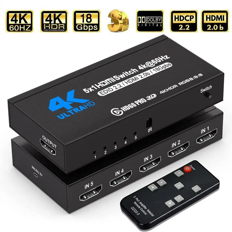 Jansicotek Jansicotek OZQ3-4 5×1 HDMI Switch 4K@60Hz — product photo