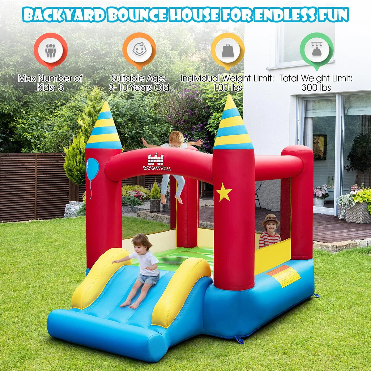 SlickBlue SlickBlue Kids Inflatable Bounce Castle Large Multi Excluded Blower — product photo