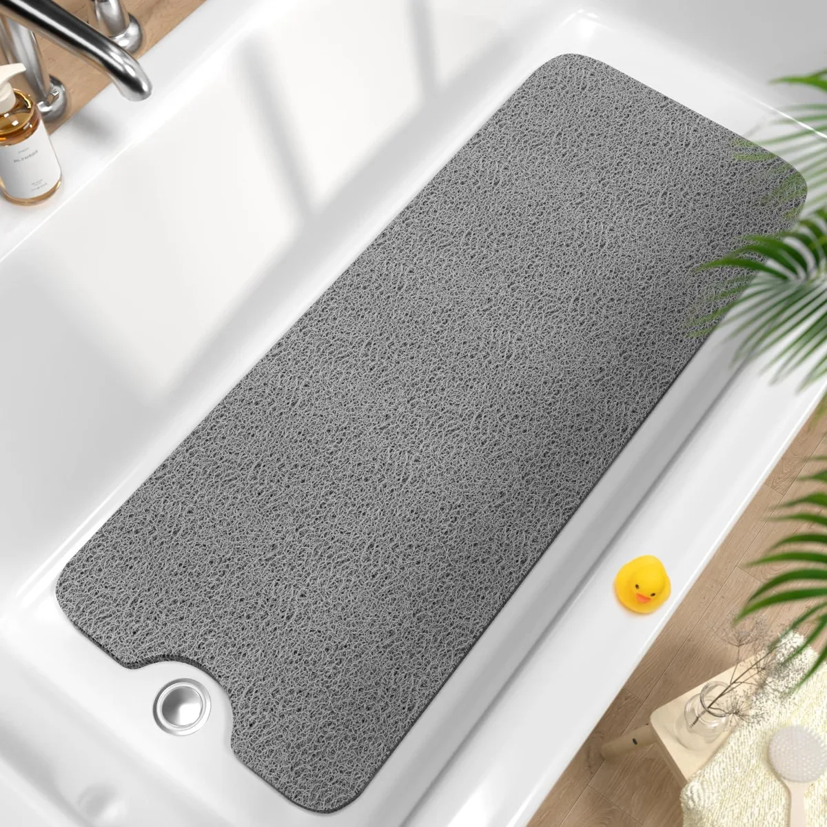  HITSLAM Non Slip Bathtub Mat 40 x 16 Inch Grey — product photo