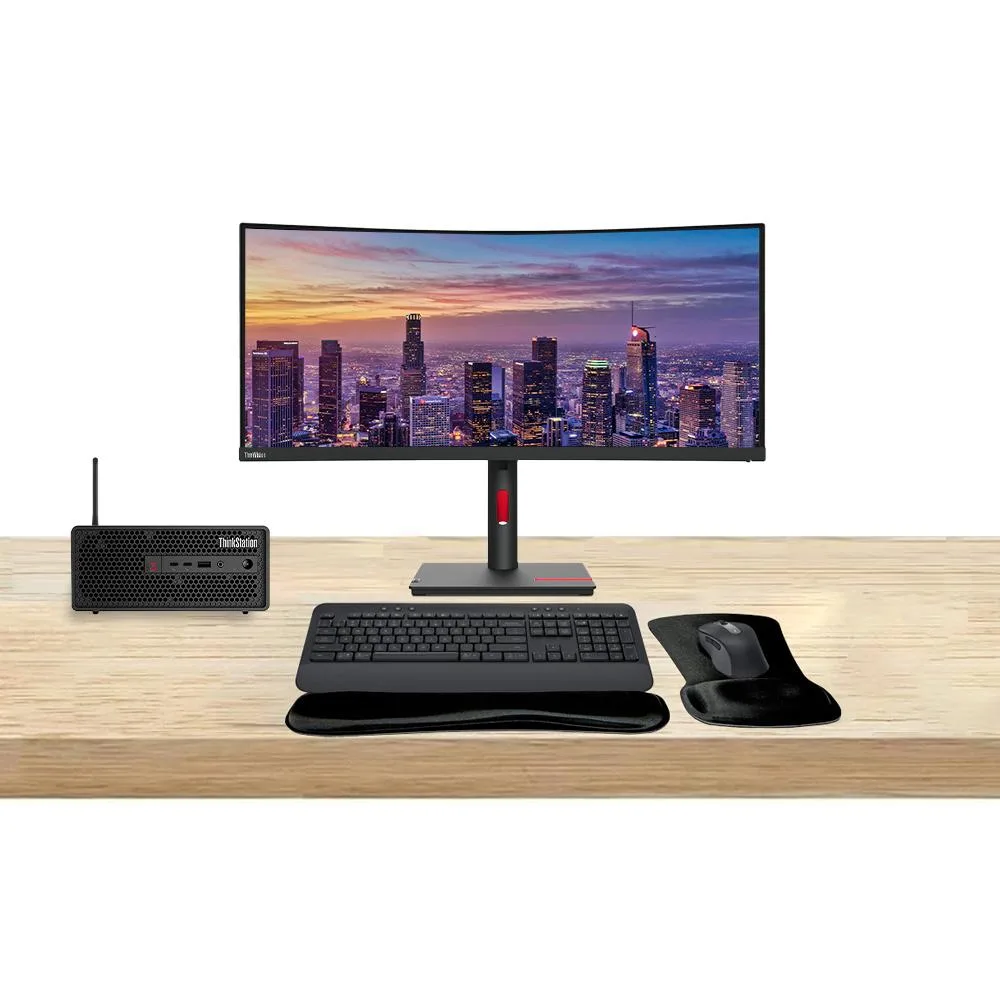 Lenovo Lenovo ThinkStation P3 SFF i7 32GB 1TB T1000 8GB ThinkVision T34w 34 MK650 — product photo