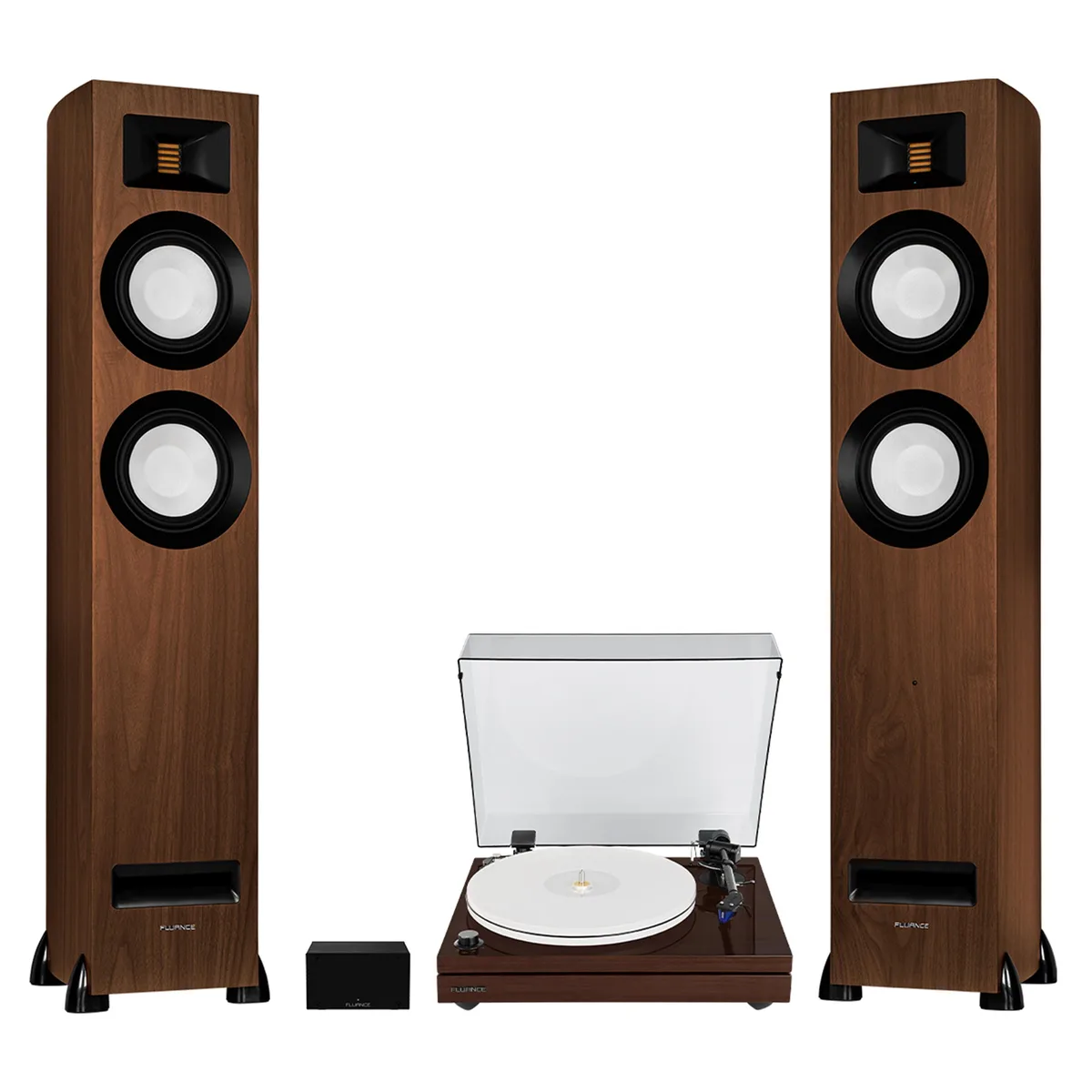 Fluance Fluance RT87 Dual-Plinth Turntable with PA10 Preamp &amp; Ri91 Speakers (Natural Walnut) — product photo