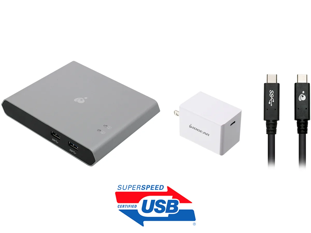 IOGEAR IOGEAR GUD3C04PWRKIT 2-Port USB-C KVM Switch Kit — product photo
