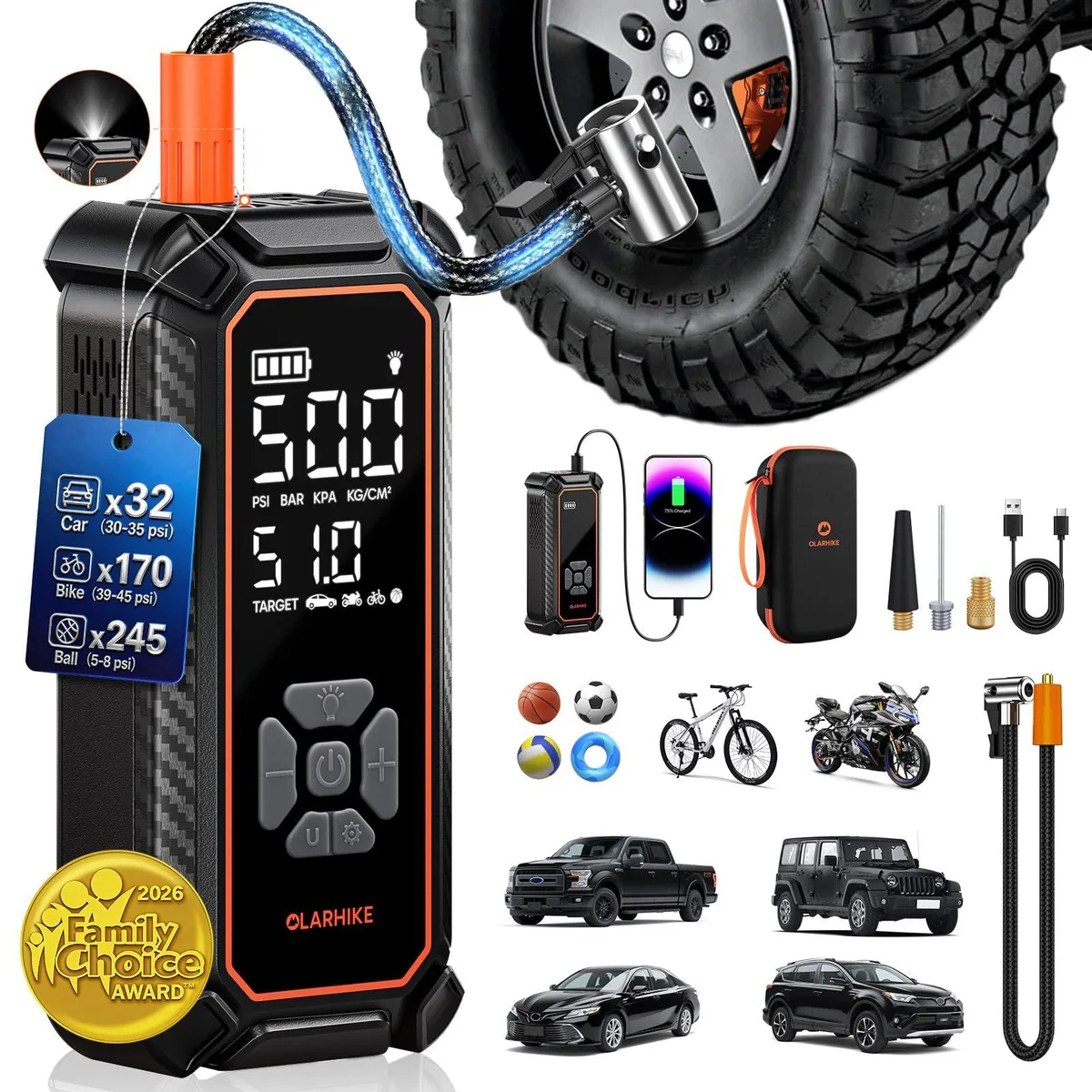  XtremepowerUS NP-268 12000mAh cordless air compressor — product photo