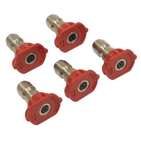 Red composite 1/4 inch pressure washer nozzle zero degree size 3.0