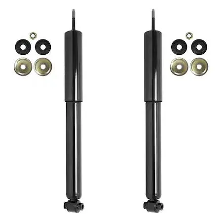 Two nitrogen gas charged shock absorbers in a kit box