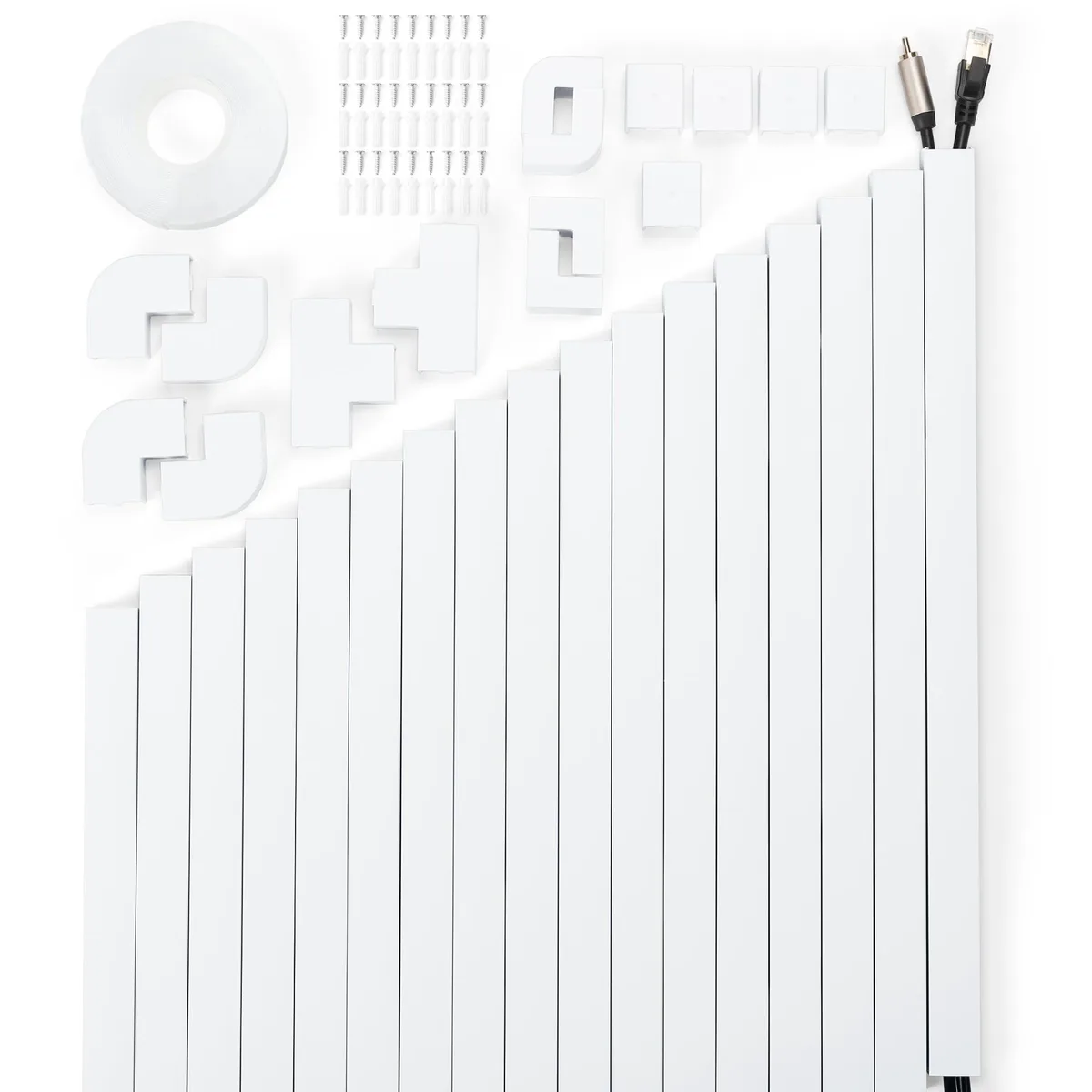  ZhiYo 18-Piece 306in White Cable Raceway Kit — product photo