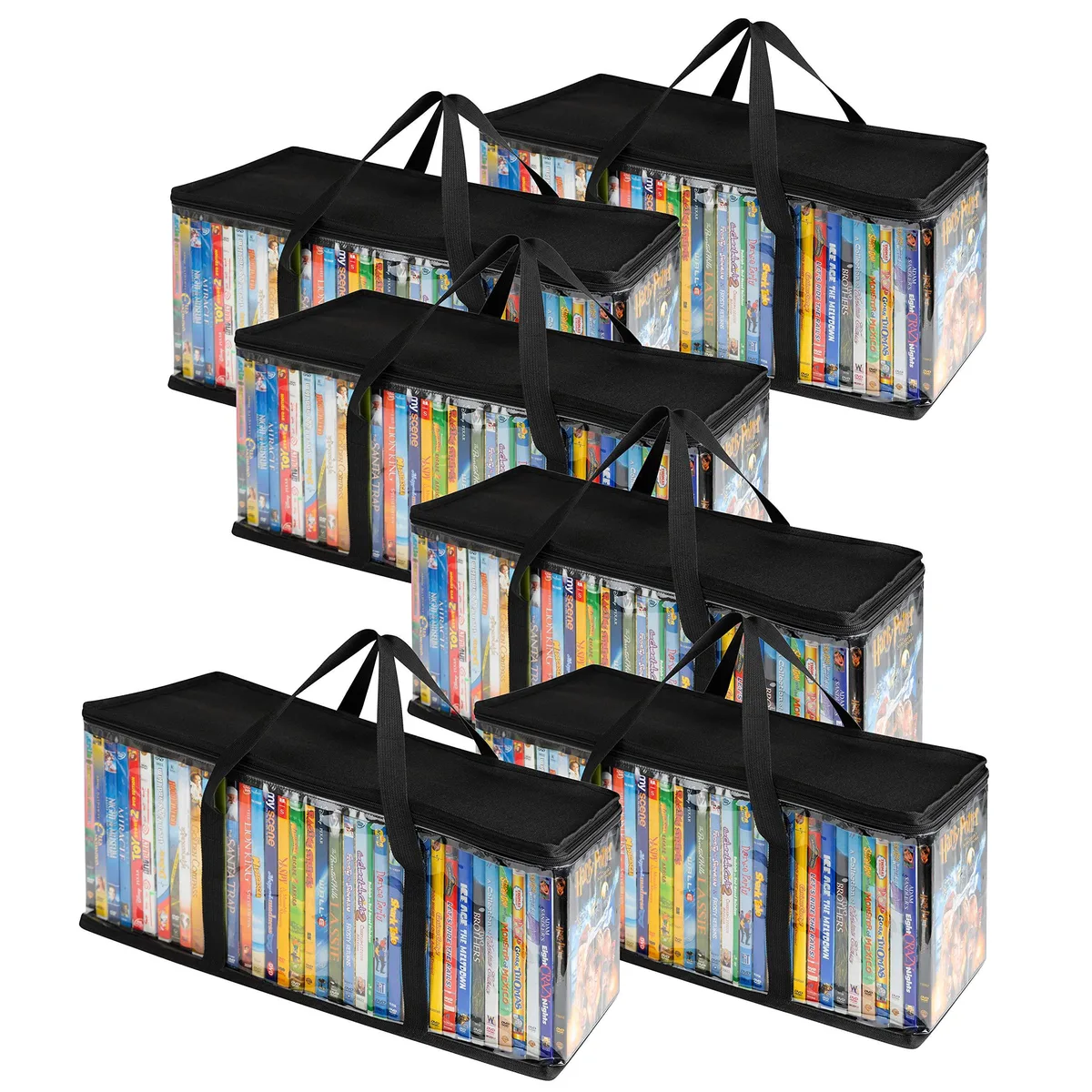  Stock Your Home 2447 DVD Storage Bags 6 Pack Black — product photo