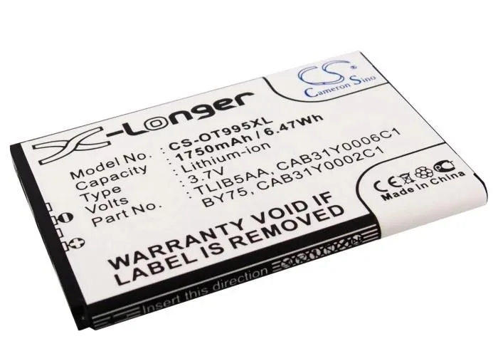 Rectangular Cameron Sino replacement battery for Alcatel One Touch 993D and 995
