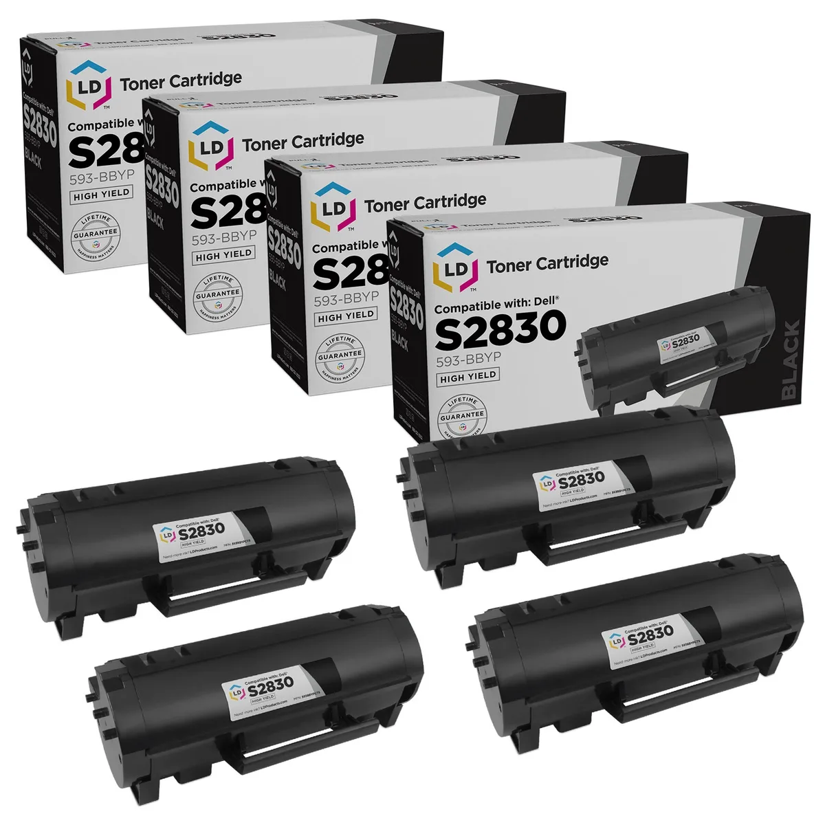 DELL DELL 593-BBYP Toner Cartridge High Yield Black 8500 Pages 4-Pack — product photo