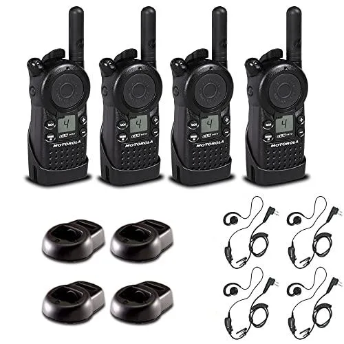 Motorola Motorola CLS1410 UHF 1 W 4-Channel Two-Way Radio 4 Pack with Mic Bundle — product photo