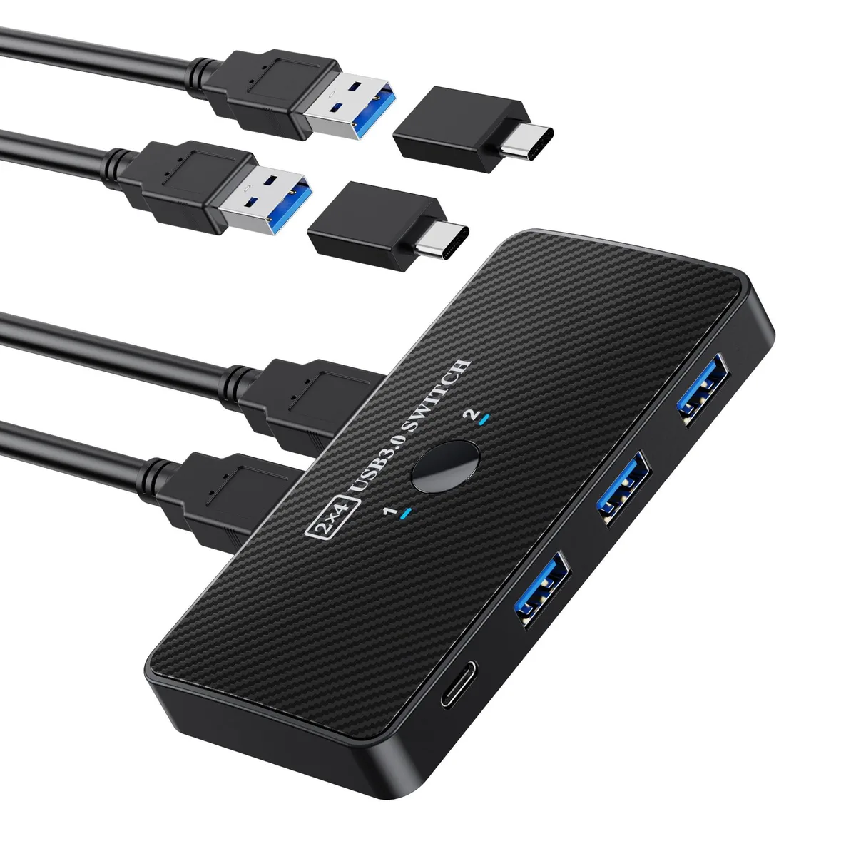 Vszerda Vszerda 2-Port USB 3.0/USB-C KVM Switch 3×USB-A 1×USB-C — product photo