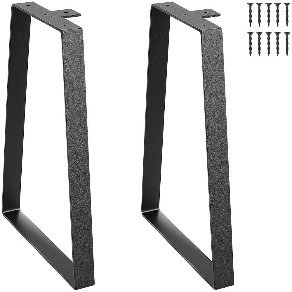 VEVOR VEVOR T6712-16 16 inch Trapezoid Steel Table Legs Black — product photo