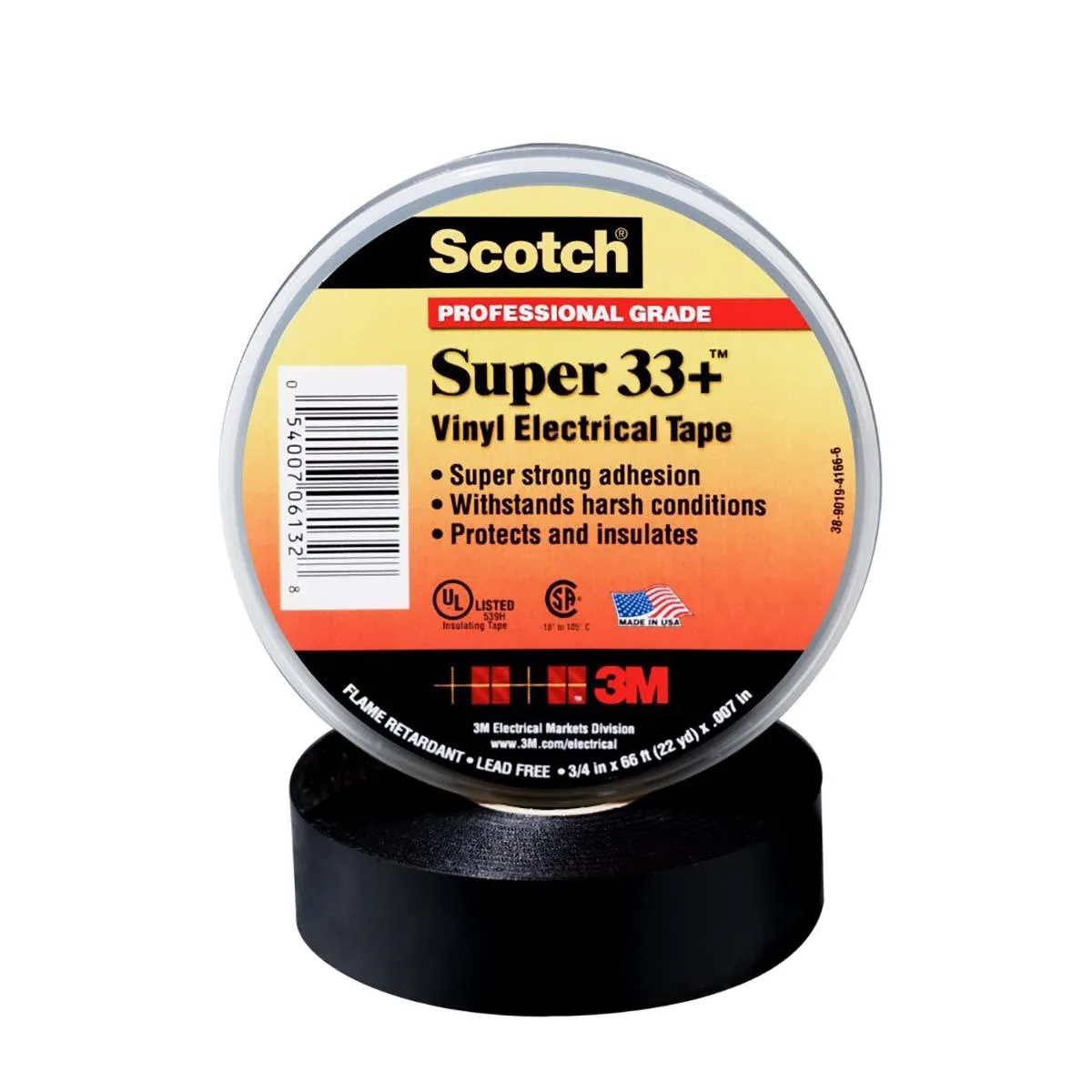 3M 3M 33SUPER20FT Super 33+ Vinyl Electrical Tape .75 in x 20 ft Black — product photo