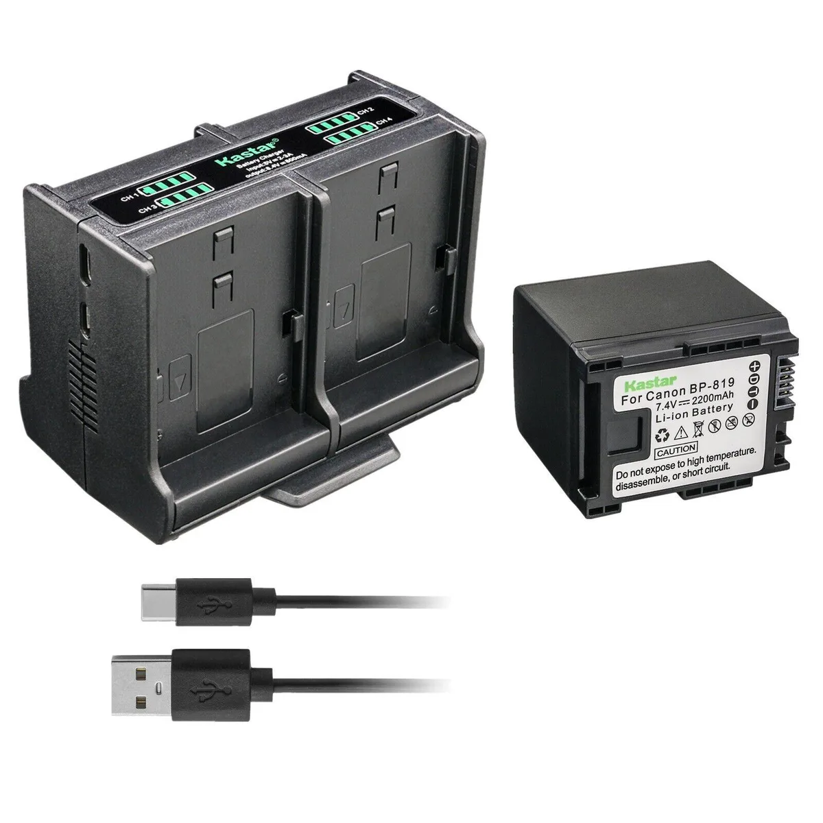 Kastar Kastar BP-819 2200mAh Li-Ion battery + quadruple USB charger — product photo