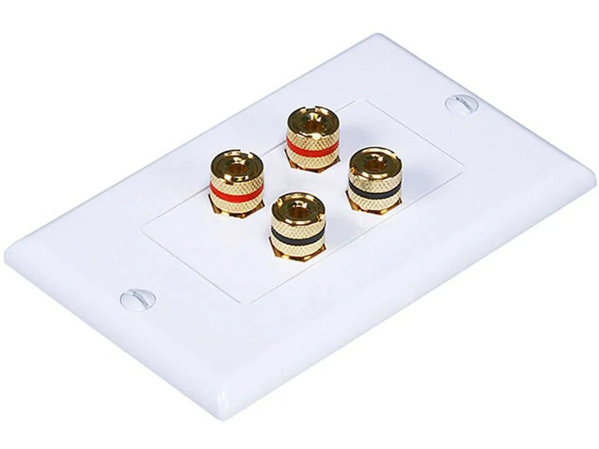 Monoprice Inc. Monoprice Inc. 103325 White Binding Post Wall Plate Cover — product photo