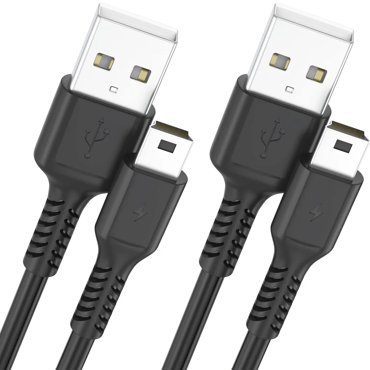 ULIFTUS USB 2.0 Type-A to Mini-B Cable 2-Pack 3ft Black — product photo