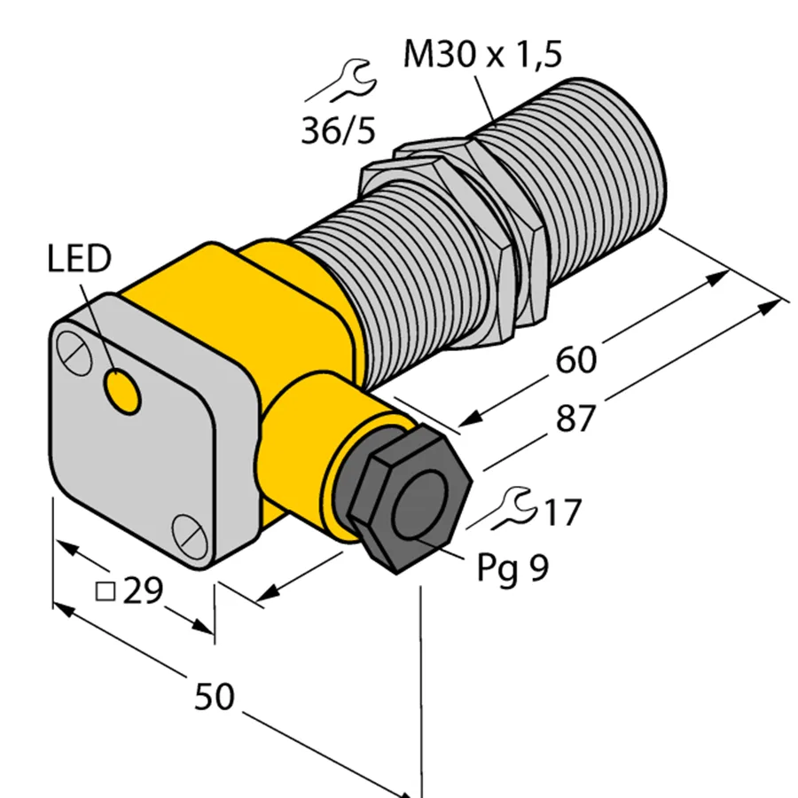 Turck Turck BI10-G30SK-AZ3X 4346400 Inductive Sensor M30×1.5 10mm AC/DC 2-wire NO — product photo