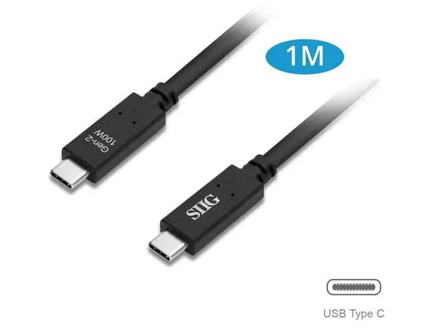 SIIG, Inc SIIG, Inc CB-TC0F11-S1 USB-C cable 100W 10Gbps 4K@60Hz 1m — product photo