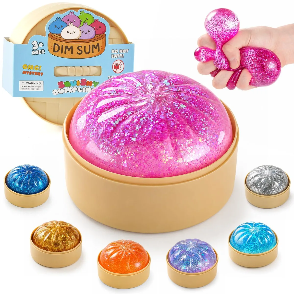  Famansa MYT-012 Sugar Dumpling Squishy Mystery Box Glitter Pink 277g — product photo