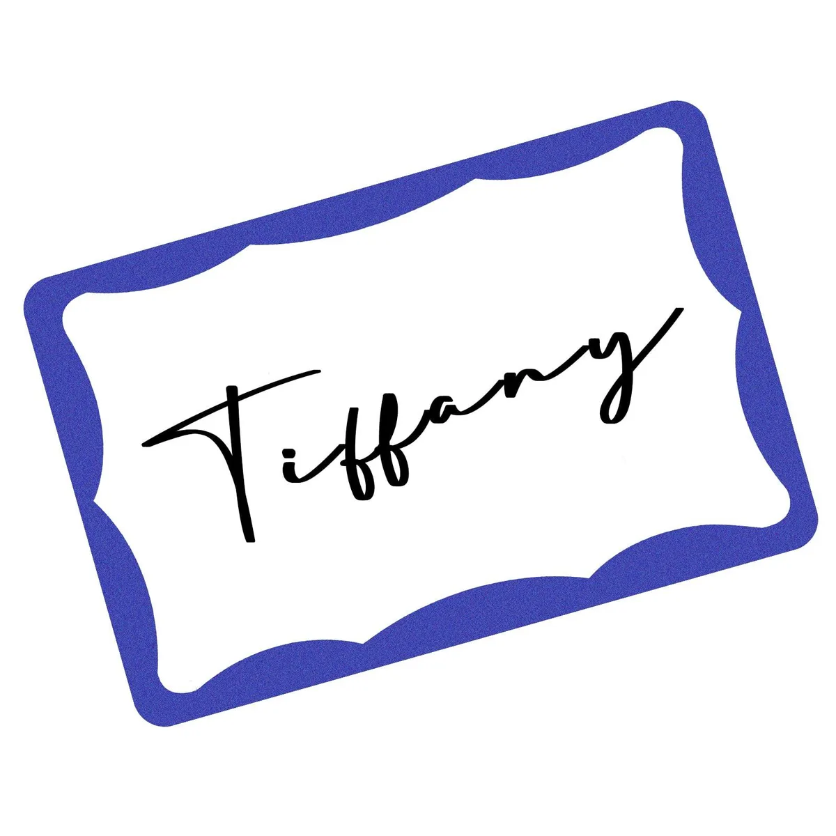  Utron TF004 Name Tag Stickers 390pcs 3in x 2in White Blue Border — product photo