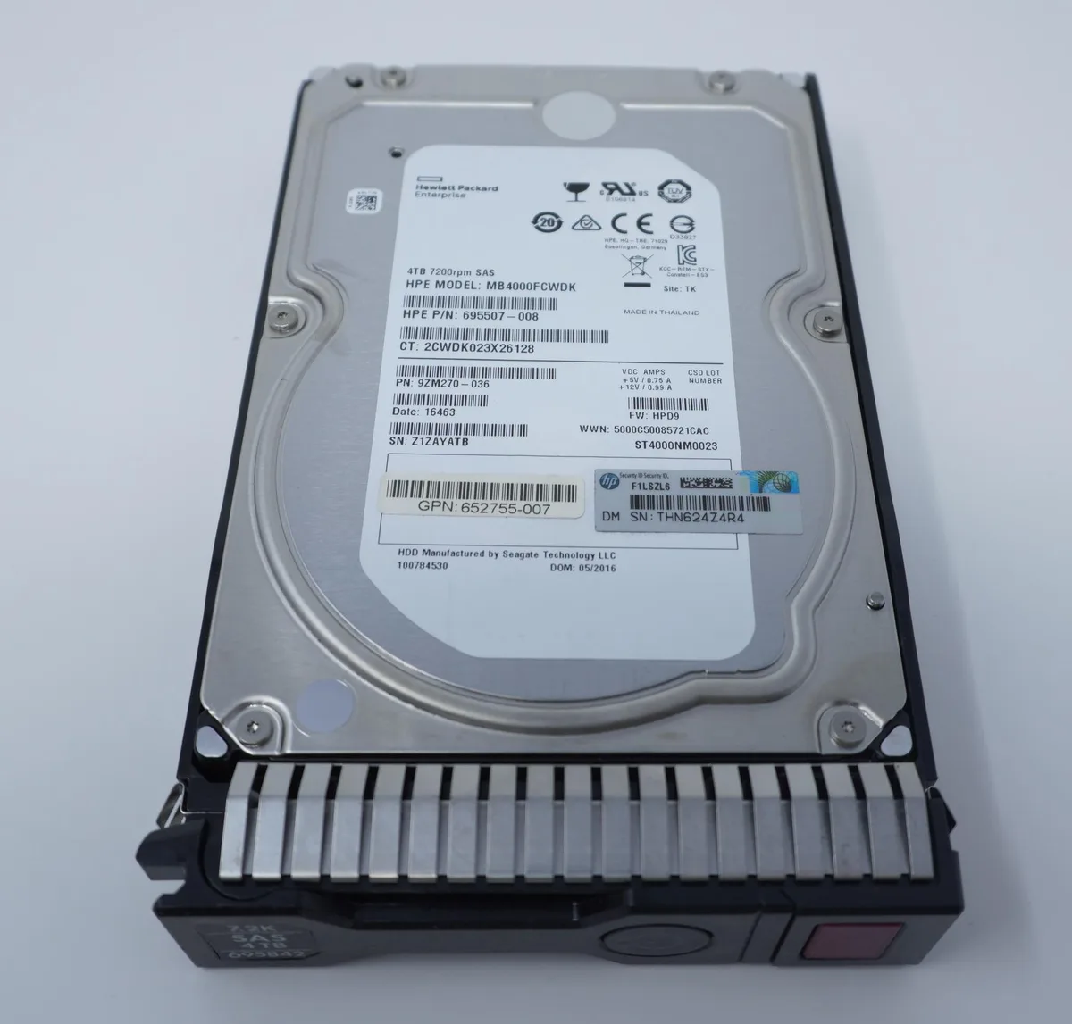 HP HP 695842-001 SAS 4TB 3.5" 7.2K RPM internal hard drive — product photo