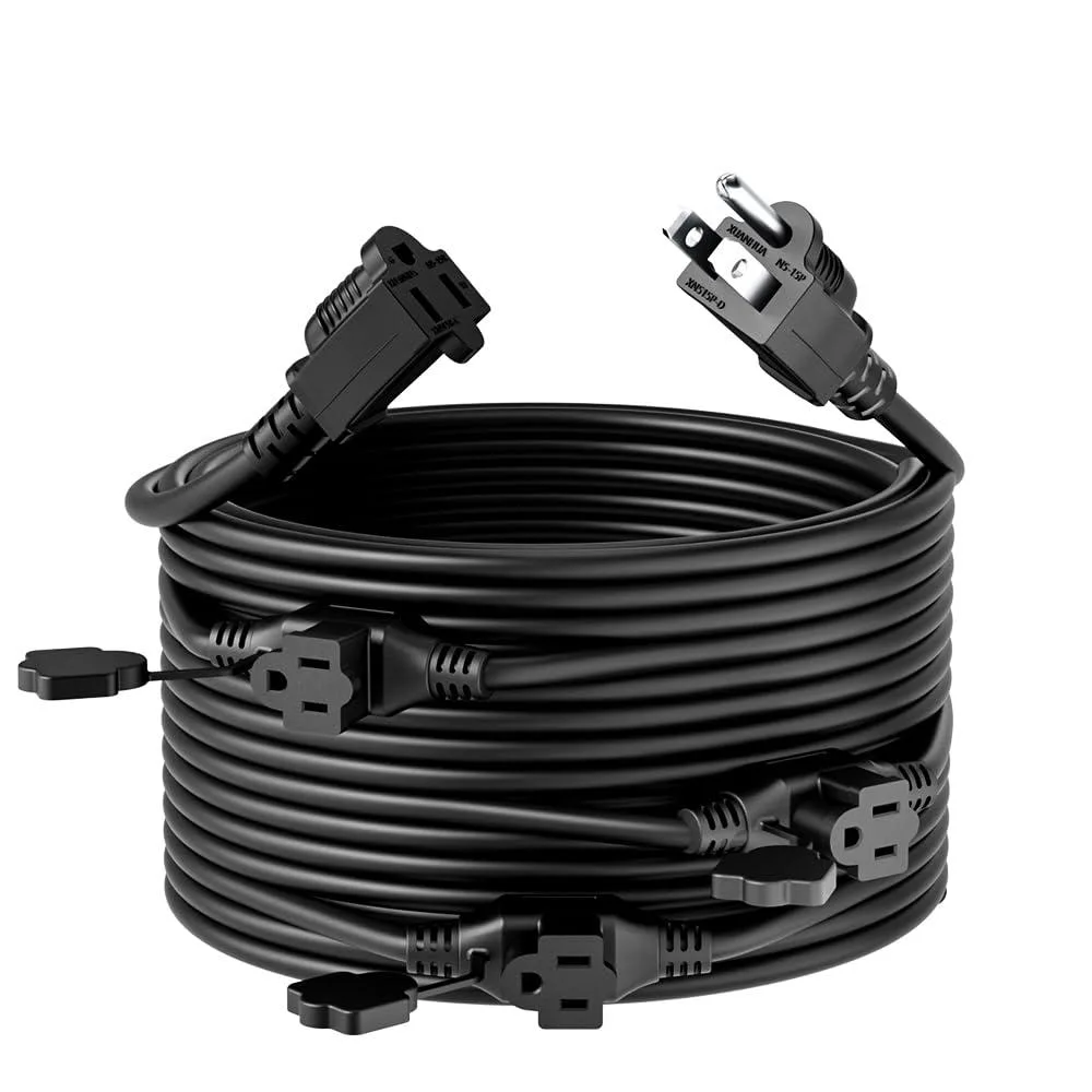 Phyoto 25ft 16 Gauge 4 Socket Extension Cord 13A 125V — product photo