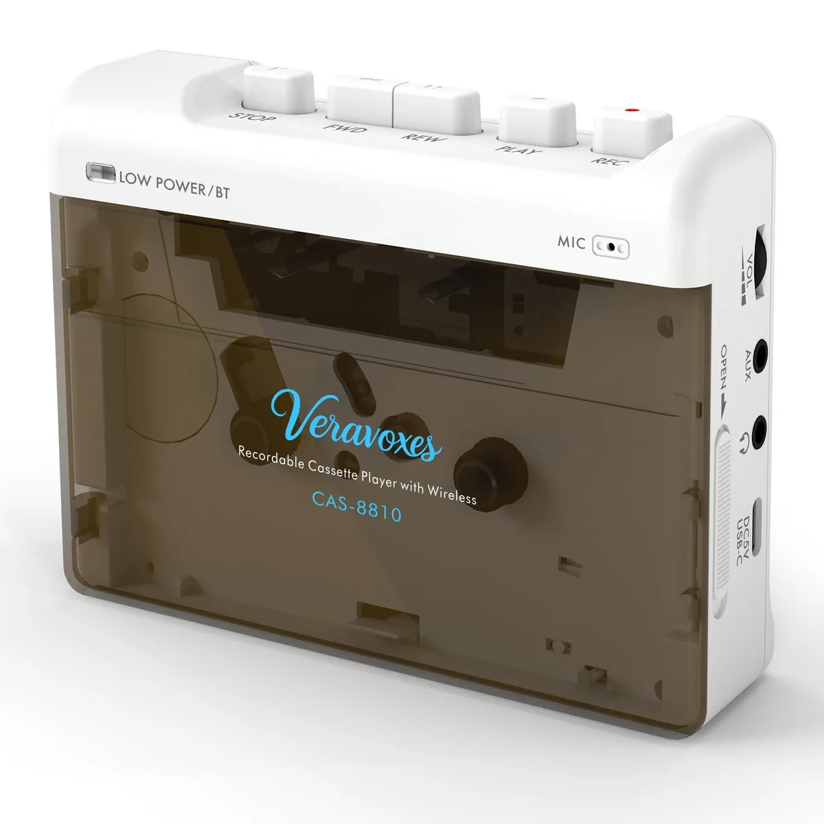  Veravoxes CAS-8810 Cassette Player Bluetooth 6.0 White — product photo