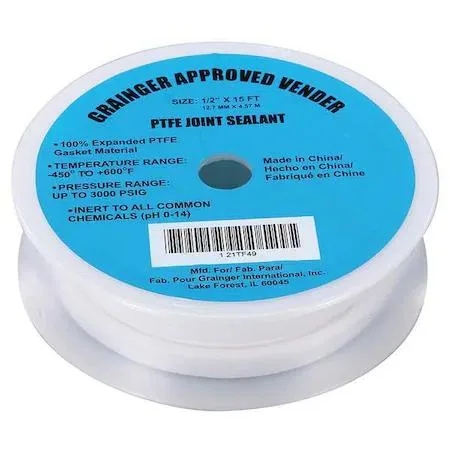 White gasket-making tape roll 1/2 inch wide 15 feet long