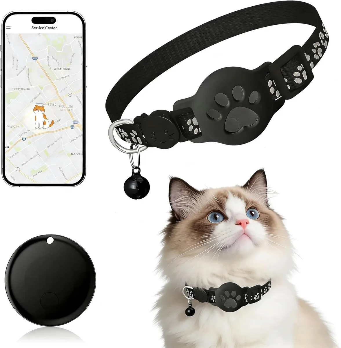 Small multi-colour ABS pet tracker tag with button