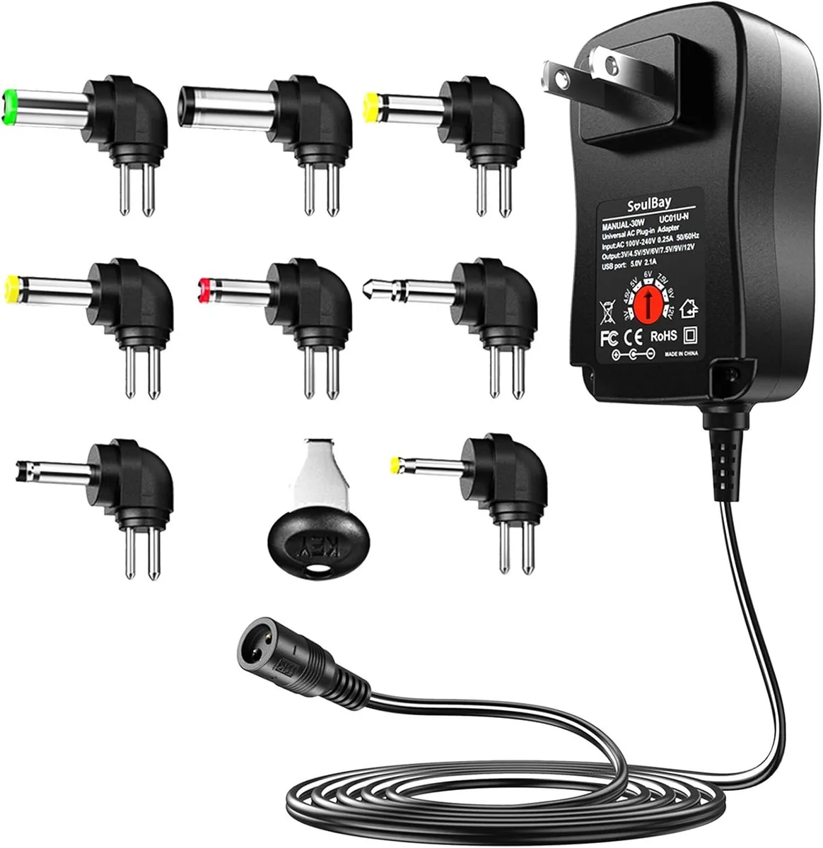 Cheezee Cheezee Universal AC Adapter 3V-12V 2A 8 Tips Center Negative — product photo