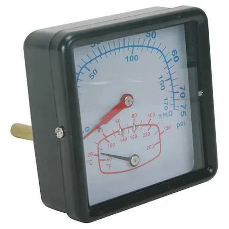 Value Brand Value Brand Boiler Gauge Square 0-75 PSI 60-260°F — product photo