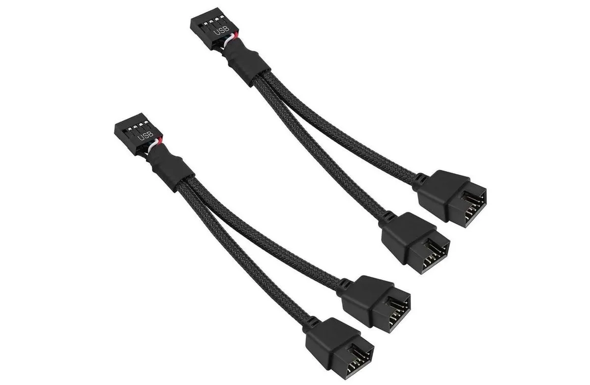 SMUGDESK SMUGDESK USB 2.0 9Pin Female to Dual 9Pin Male Splitter 2Pack — product photo