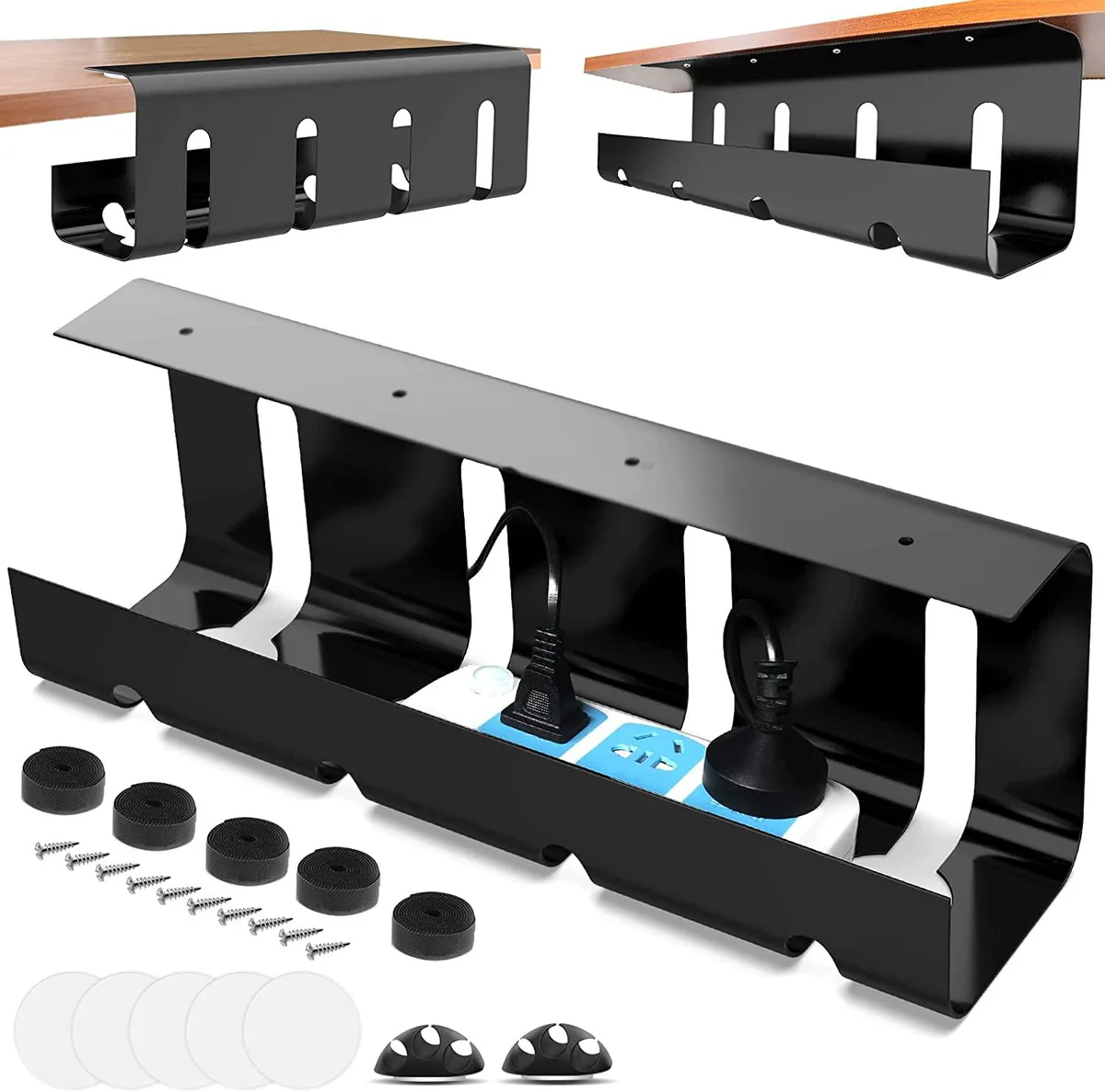 DIVI DIVI Under Desk Cable Management Tray 2-Pack White 15.7 in Steel Connector — product photo