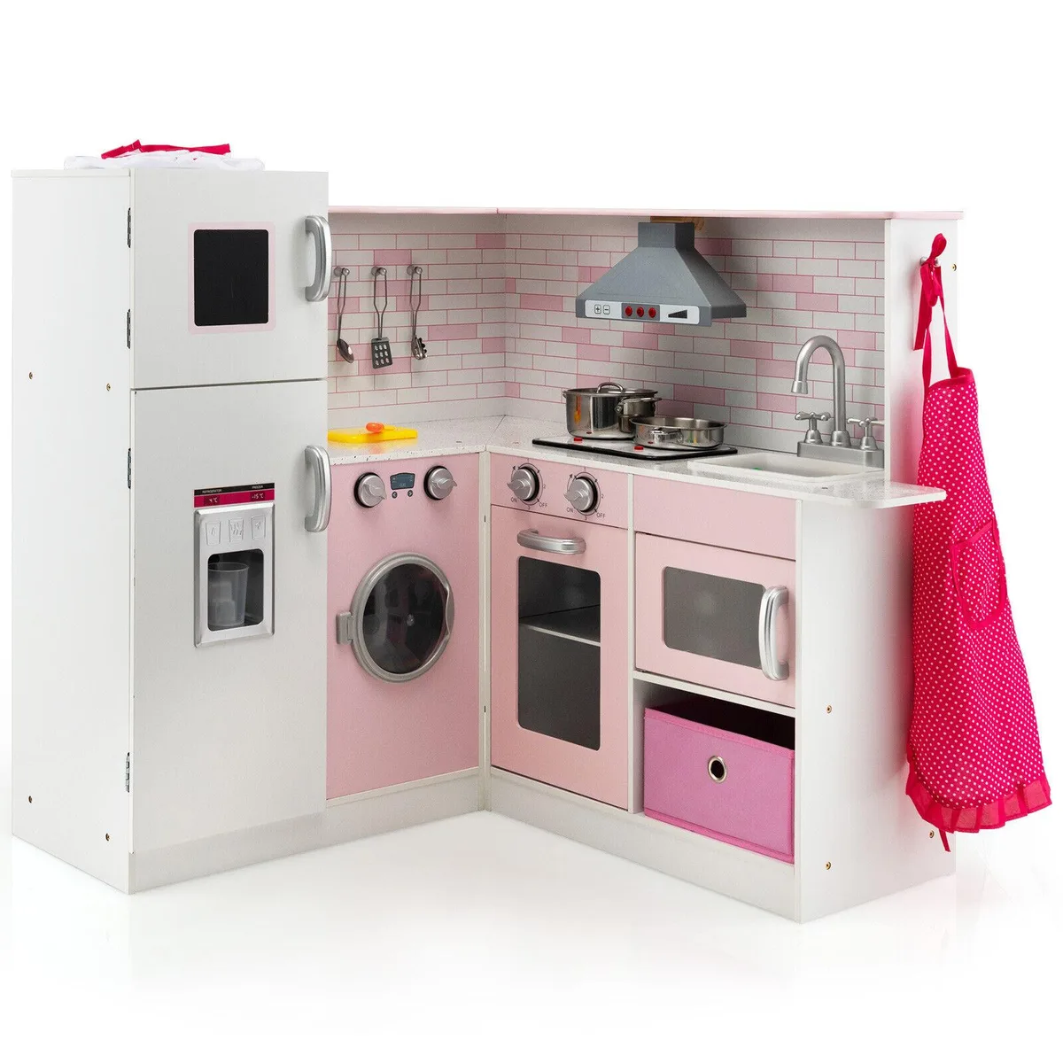 SlickBlue SlickBlue Corner Play Kitchen White 33.5" 52 lbs Pretend Play — product photo