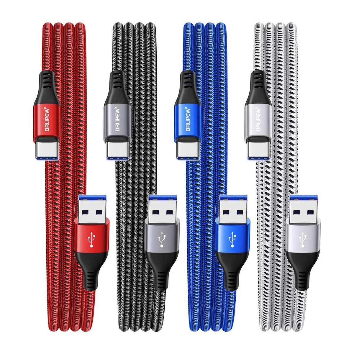 Kootion Kootion USB-C Cable 3A Fast Charging 3ft 4Pack Nylon Braided — product photo