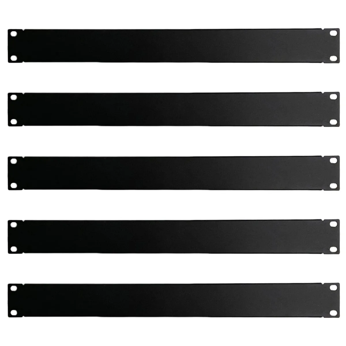 StarTech.com 1U Blank Panel 5-Pack 19" Black 42U Rack Mount 1.2mm Steel 20 Screws — product photo