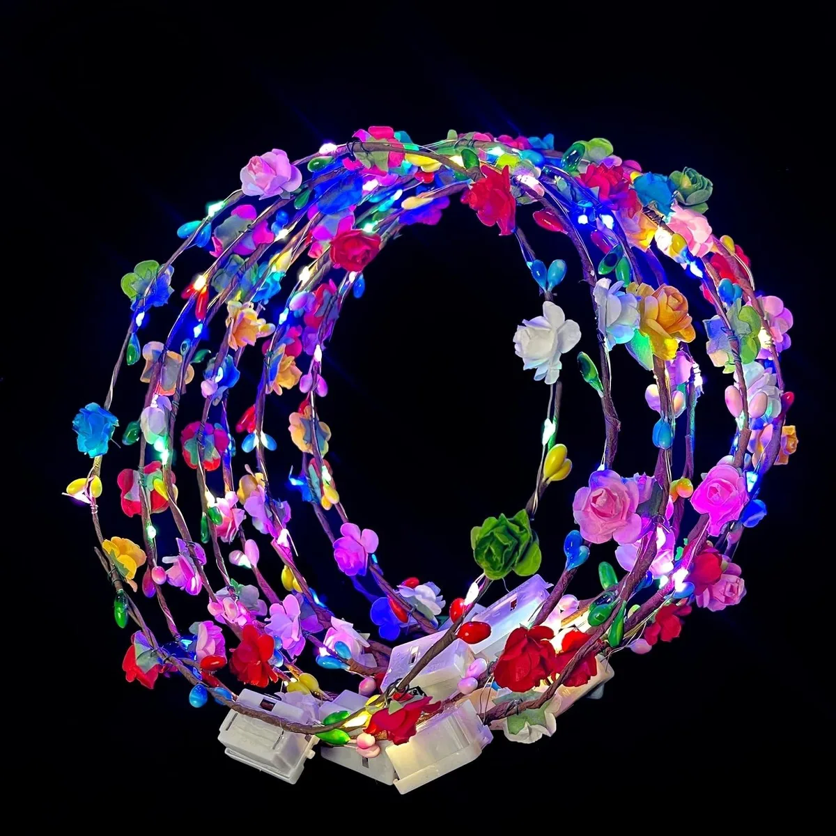  QSJQllo 20 Pcs LED Flower Crown Headbands 6.096x23.2918cm — product photo