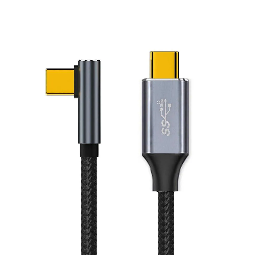 LORDWORLD LORDWORLD 90 Degree USB 3.1 Type-C Male to Male Cable 10Gbps 100W 4K@60Hz 1m — product photo