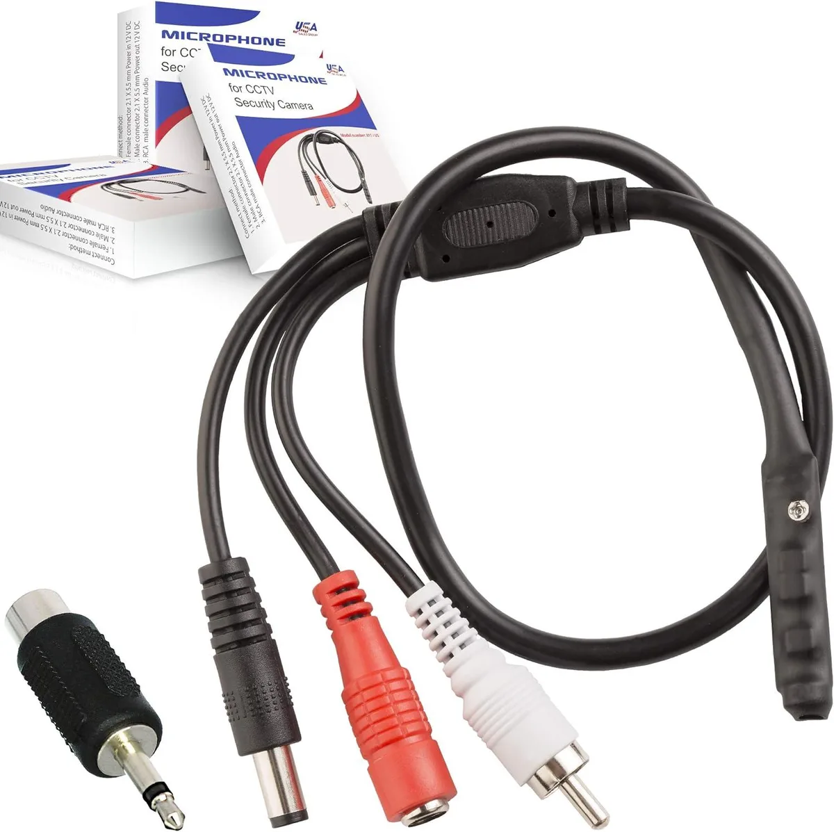 PISKEKAT PISKEKAT CCTV Surveillance Microphone RCA Outdoor 3Pack — product photo