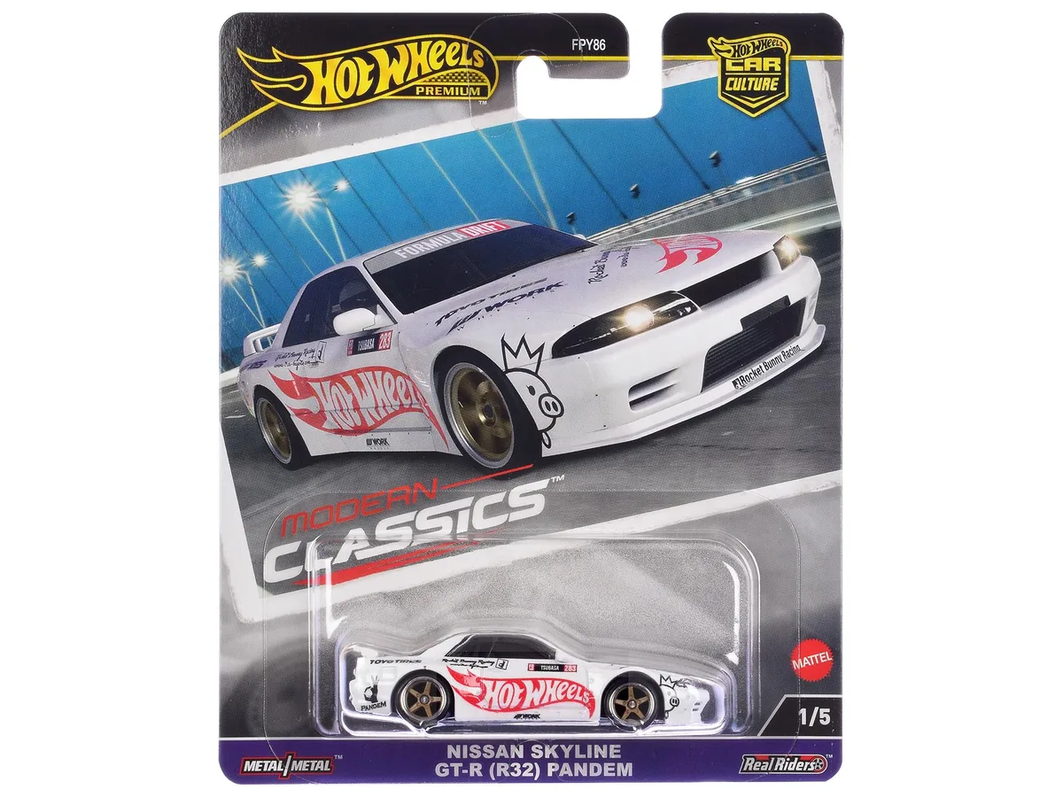 Hot Wheels Hot Wheels Nissan Skyline GT-R (R32) Pandem White Modern Classics Diecast Hobby Collectible — product photo
